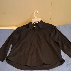 Pierre Cardin Black Dress Shirt Long-Sleeved